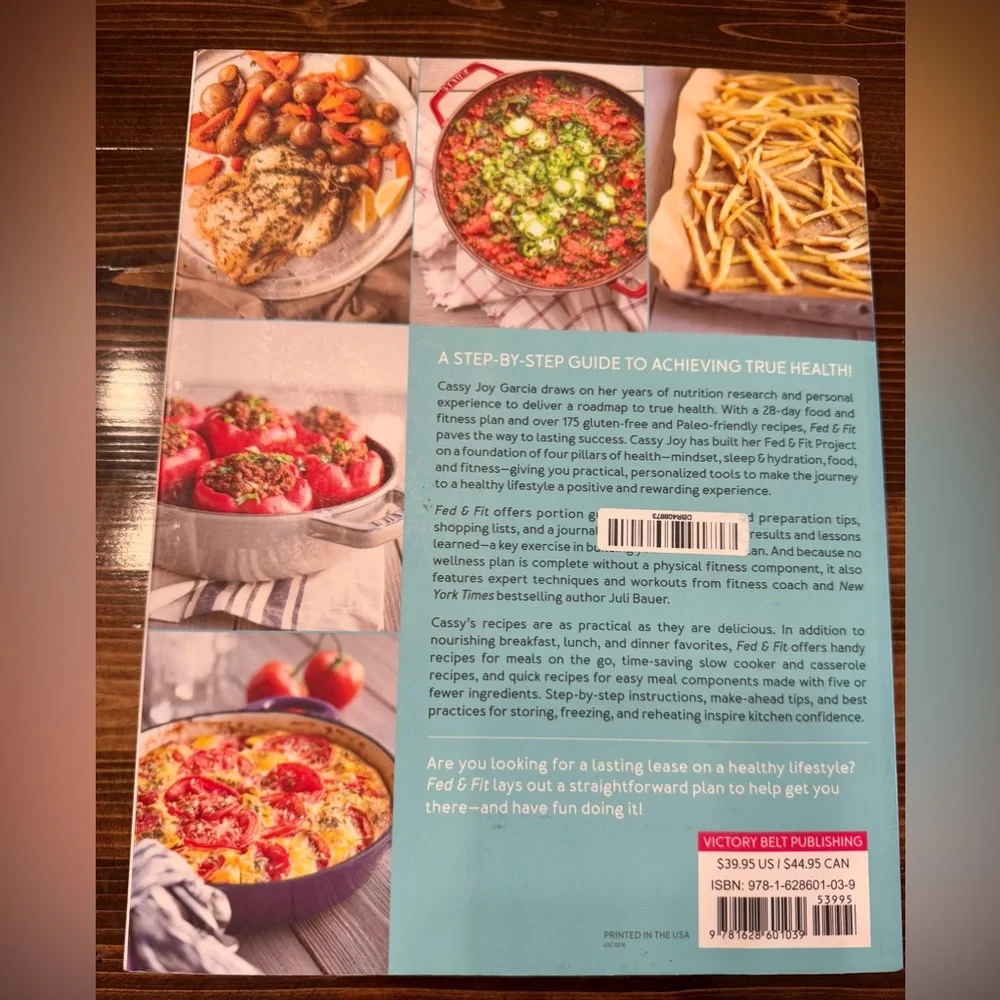 Fed & Fit Cookbook by Cassie‎ Joy Garcia EUC